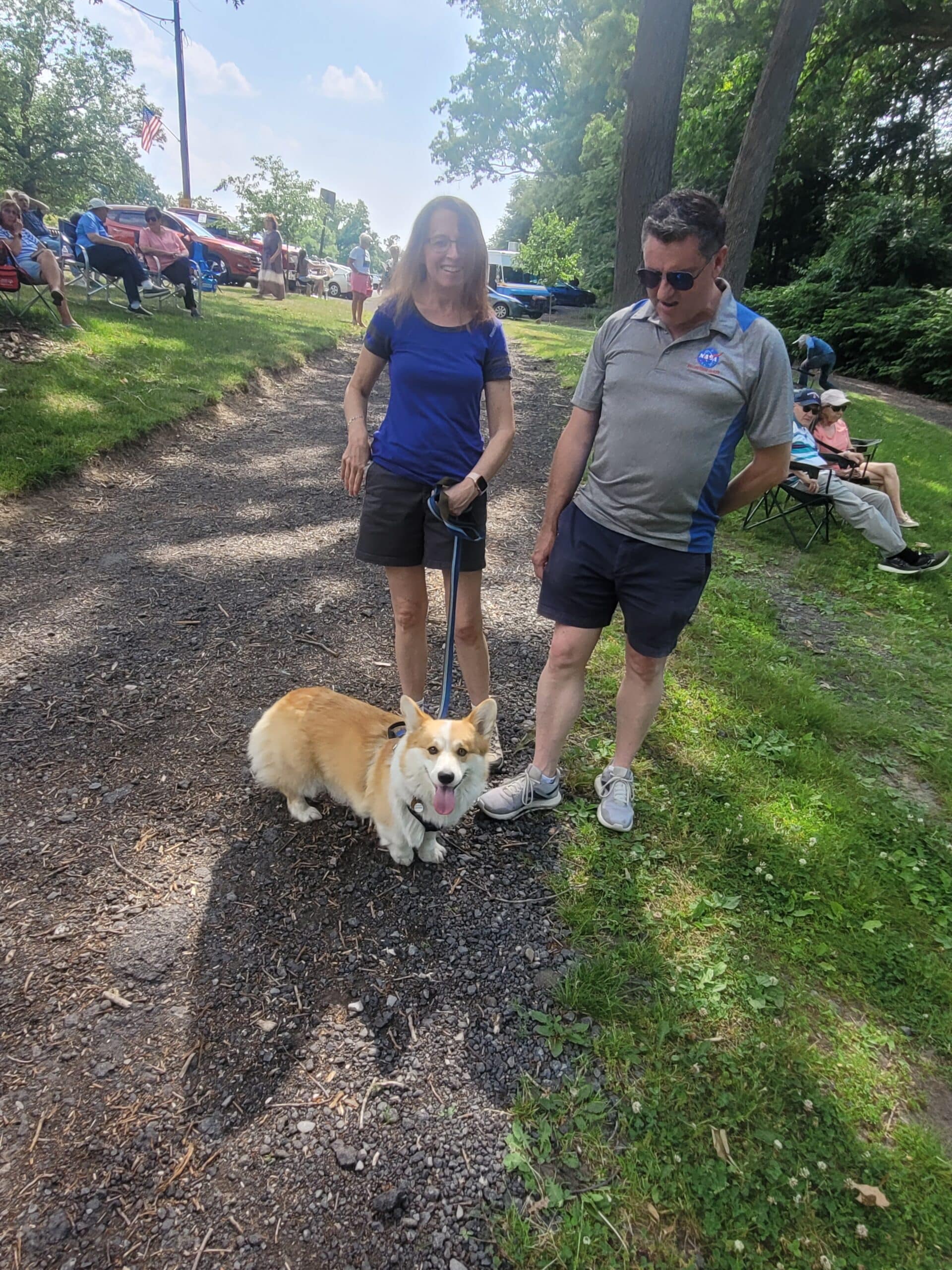 Indy taking mom and dad for a walk!